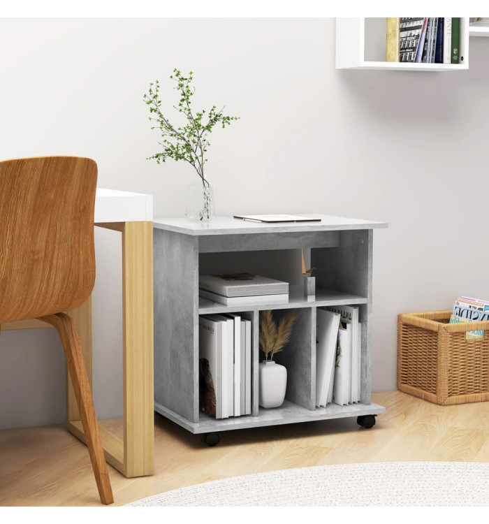 Armoire à roulettes Gris béton 60x45x60 cm Bois d’ingénierie | Mobilier & Déco