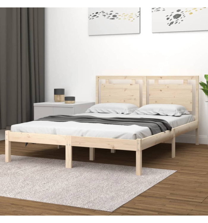 Cadre de lit sans matelas 140x200 cm bois massif | Mobilier & Déco