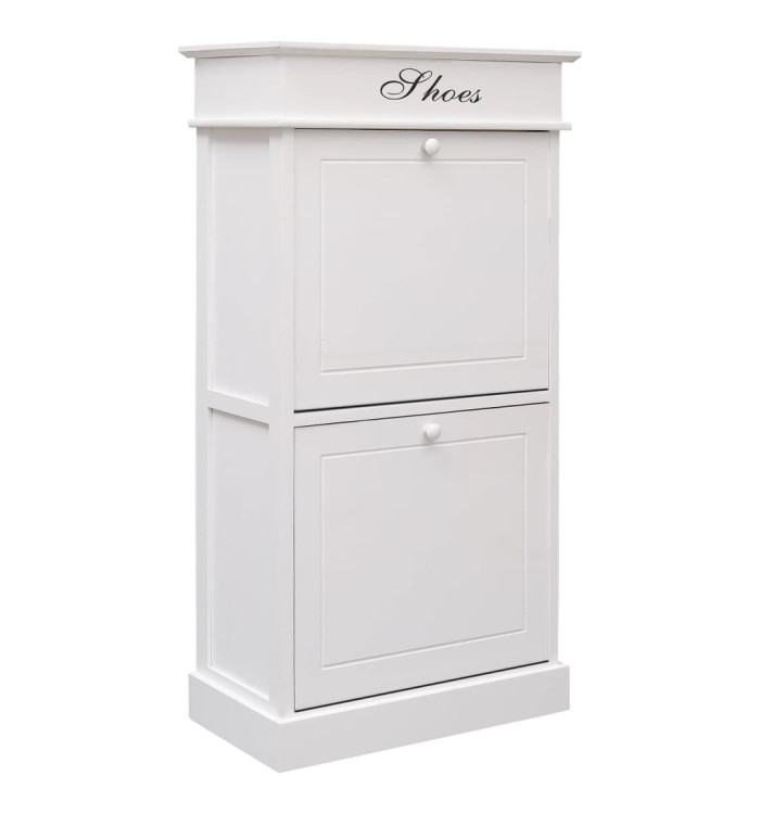Armoire à chaussures Blanc 50 x 28 x 98 cm Bois de Paulownia | Mobilier & Déco