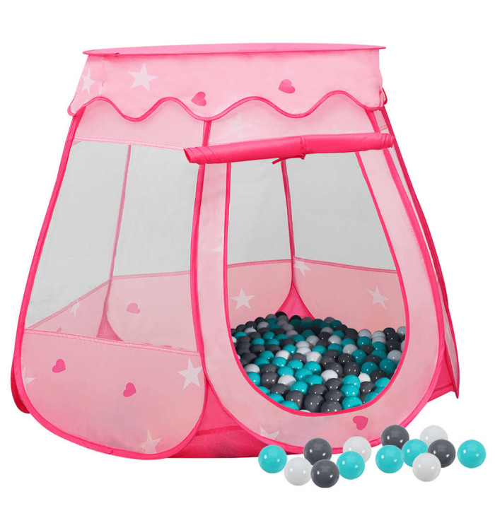 Tente de jeu pour enfants avec 250 balles Rose 102x102x82 cm | Mobilier & Déco