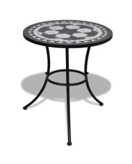 Table de bistro Noir et blanc 60 cm Mosaïque | Mobilier & Déco