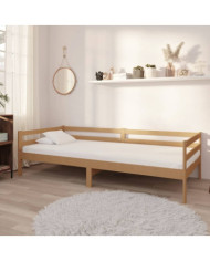 Lit de repos et matelas 90x200cm Marron miel Bois de pin massif | Mobilier & Déco