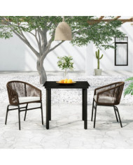 Ensemble à manger de jardin 3 pcs Marron | Mobilier & Déco