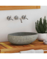 Lavabo en pierre de rivière ovale (29-38)x(24-31) cm | Mobilier & Déco