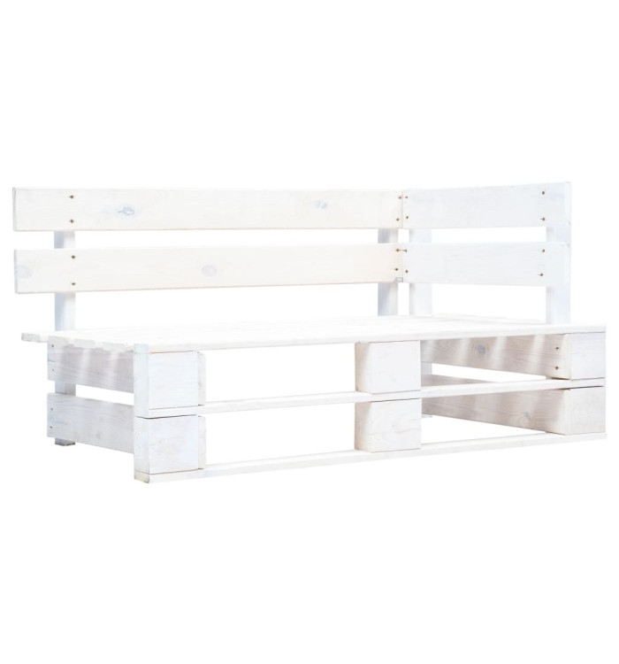 Banc d'angle palette de jardin bois blanc | Mobilier & Déco