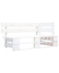Banc d'angle palette de jardin bois blanc | Mobilier & Déco