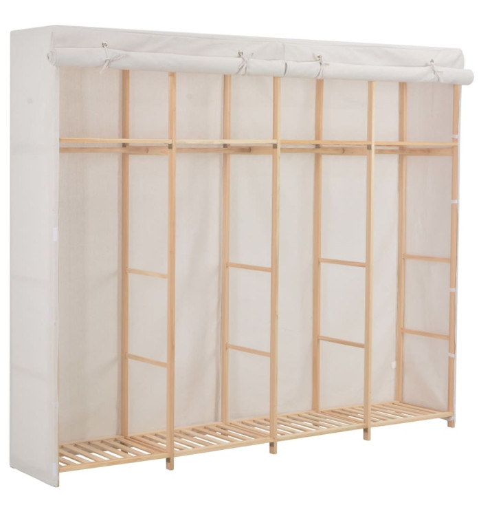 Garde-robe Blanc 200 x 40 x 170 cm Tissu | Mobilier & Déco