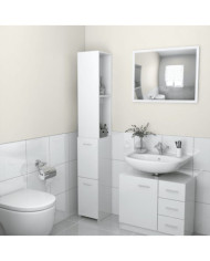 Armoire de bain blanc brillant 25x26,5x170 cm bois d'ingénierie | Mobilier & Déco