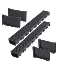 Caniveau de drainage 2 pcs Plastique 2 m | Mobilier & Déco