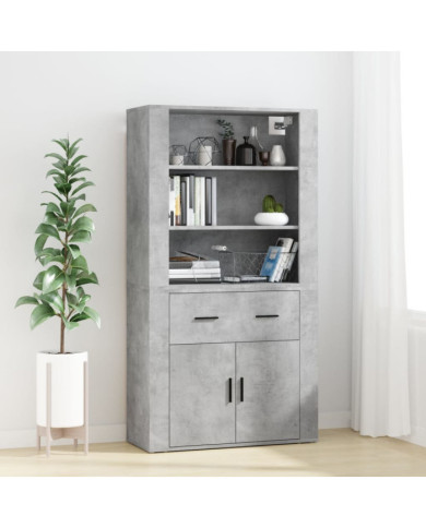 Buffet haut Gris béton Bois d'ingénierie | Mobilier & Déco