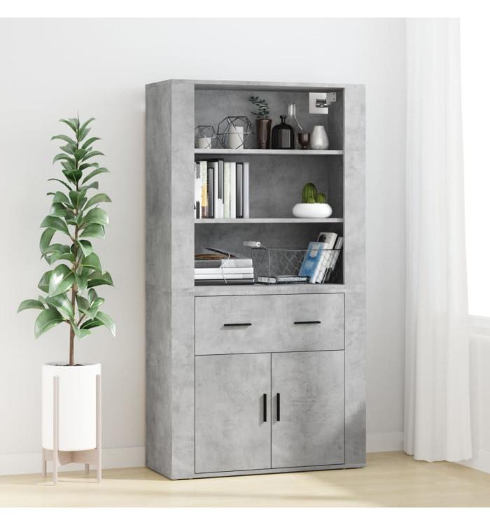 Buffet haut Gris béton Bois d'ingénierie | Mobilier & Déco