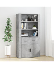 Buffet haut Gris béton Bois d'ingénierie | Mobilier & Déco