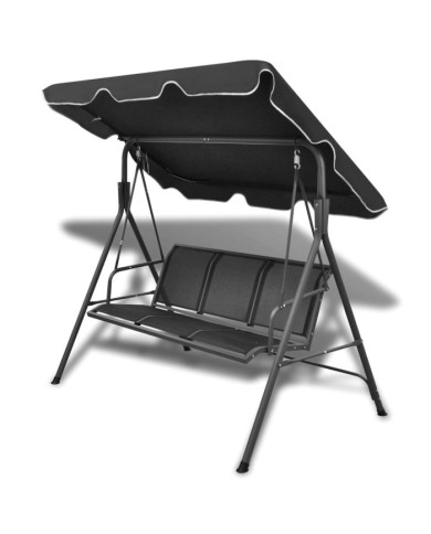 Balancelle de jardin avec auvent noir | Mobilier & Déco