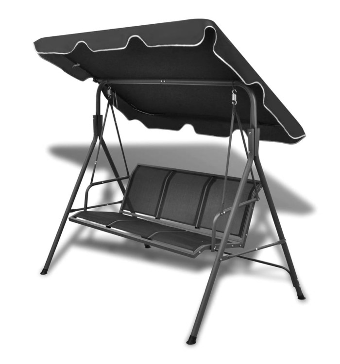 Balancelle de jardin avec auvent noir | Mobilier & Déco