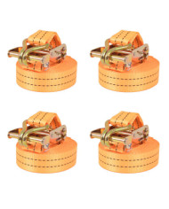 Sangle d’arrimage à cliquet 4 pcs 1 tonne 6 m x 38 mm Orange | Mobilier & Déco