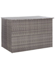 Boîte de rangement de jardin gris 150x100x100 cm résine tressée | Mobilier & Déco
