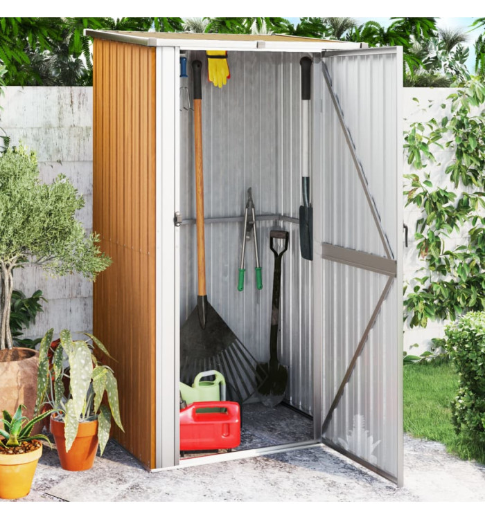 Abri de jardin Marron 118,5x97x209,5 cm Acier galvanisé | Mobilier & Déco