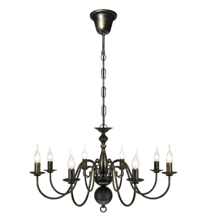 Lustre en métal noir antique 8 x E14 ampoules | Mobilier & Déco