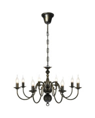 Lustre en métal noir antique 8 x E14 ampoules | Mobilier & Déco