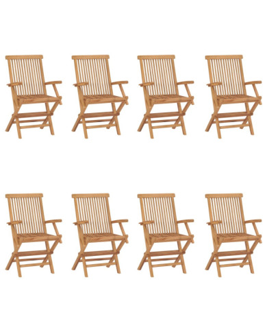 Chaises pliables de jardin lot de 8 Bois de teck solide | Mobilier & Déco