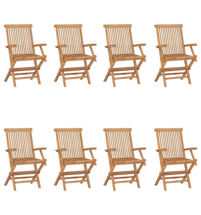 Chaises pliables de jardin lot de 8 Bois de teck solide | Mobilier & Déco