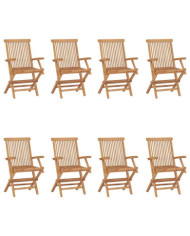 Chaises pliables de jardin lot de 8 Bois de teck solide | Mobilier & Déco