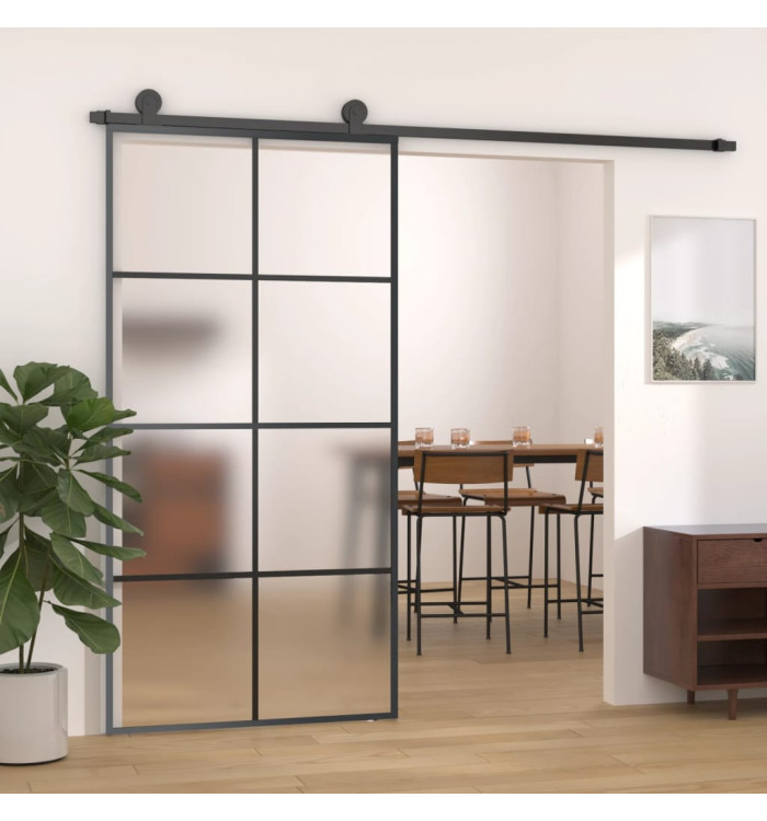 Porte coulissante et kit de quincaillerie 102,5x205cm Verre ESG | Mobilier & Déco