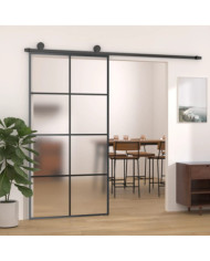 Porte coulissante et kit de quincaillerie 102,5x205cm Verre ESG | Mobilier & Déco
