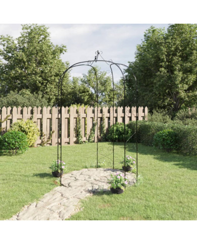 Arche de jardin Noir Ø180x255 cm Acier | Mobilier & Déco