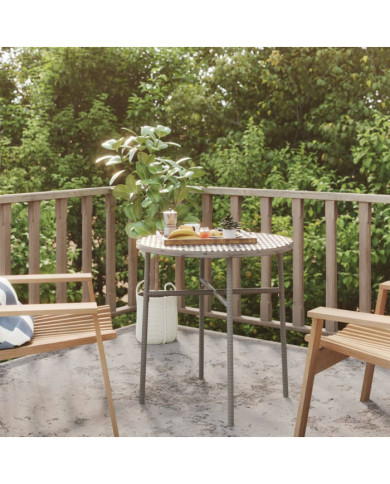 Table à thé Gris 45 cm Résine tressée | Mobilier & Déco