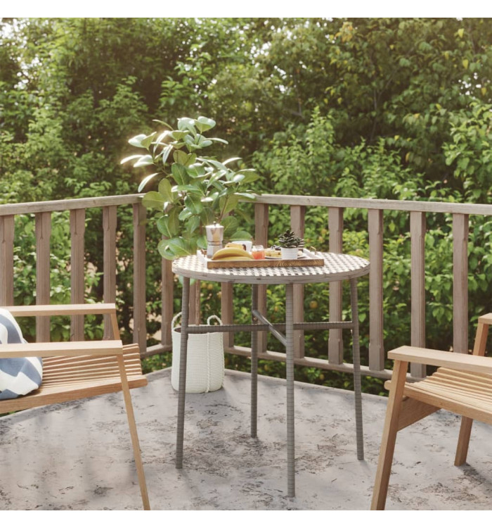 Table à thé Gris 45 cm Résine tressée | Mobilier & Déco