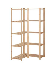 Étagère d'angle de rangement 5 niveaux 82,5x82,5x170 cm Pin | Mobilier & Déco