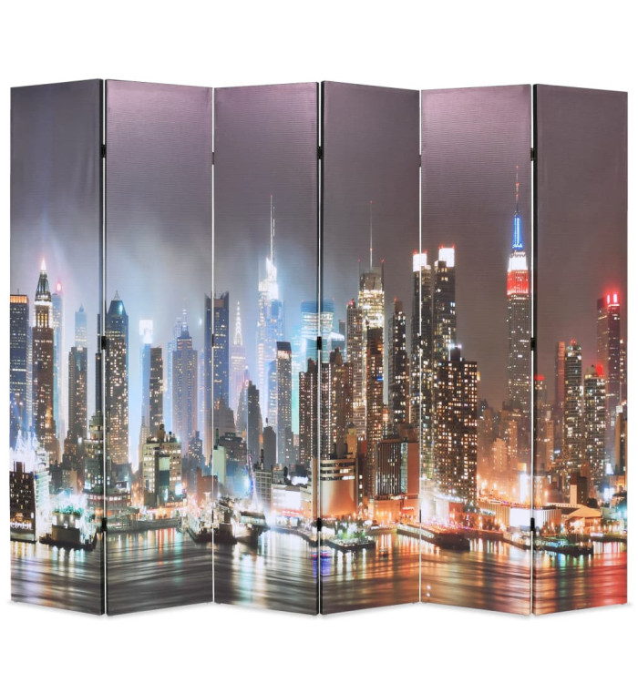 Cloison de séparation pliable 228 x 170 cm New York la nuit | Mobilier & Déco