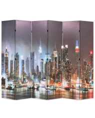 Cloison de séparation pliable 228 x 170 cm New York la nuit | Mobilier & Déco