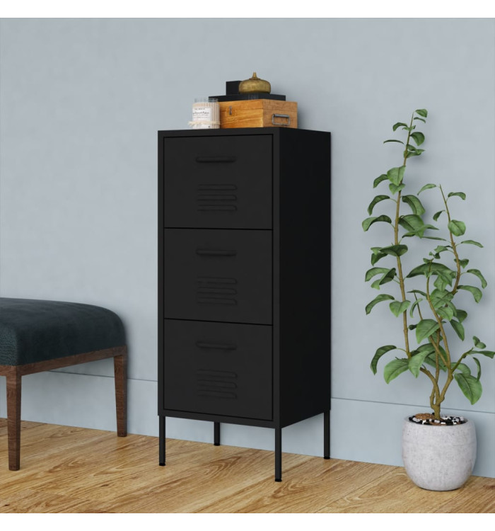 Armoire de rangement Noir 42,5x35x101,5 cm Acier | Mobilier & Déco