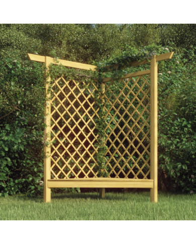 Pergola d'angle avec banc 166x81x174 cm Bois de pin imprégné | Mobilier & Déco