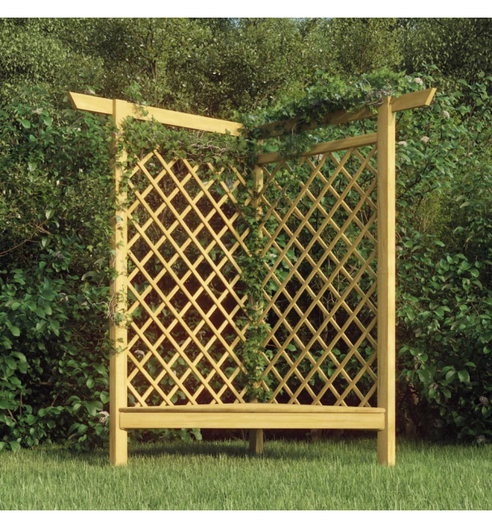 Pergola d'angle avec banc 166x81x174 cm Bois de pin imprégné | Mobilier & Déco
