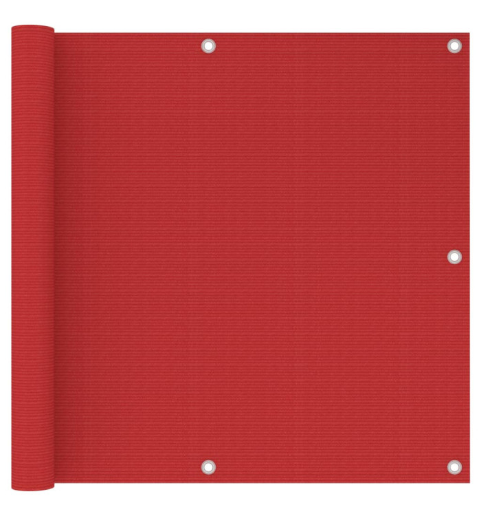 Écran de balcon Rouge 90x500 cm PEHD | Mobilier & Déco