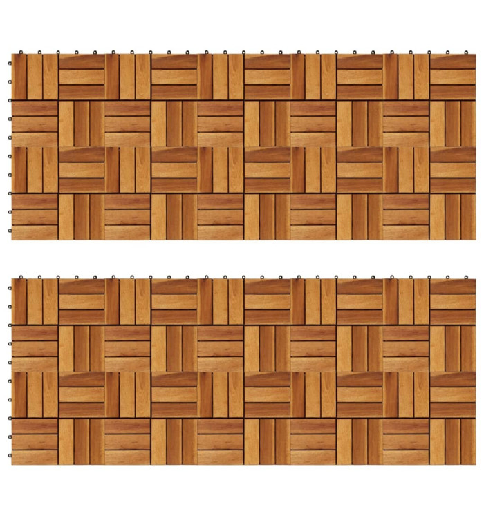 Kit de tuiles de plancher en acacia 30 x 30 cm 20 pcs | Mobilier & Déco