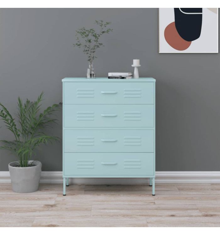 Commode Vert menthe 80x35x101,5 cm Acier | Mobilier & Déco