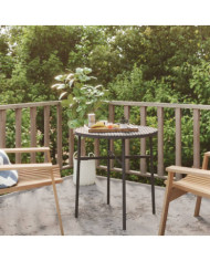 Table à thé Noir 45 cm Résine tressée | Mobilier & Déco
