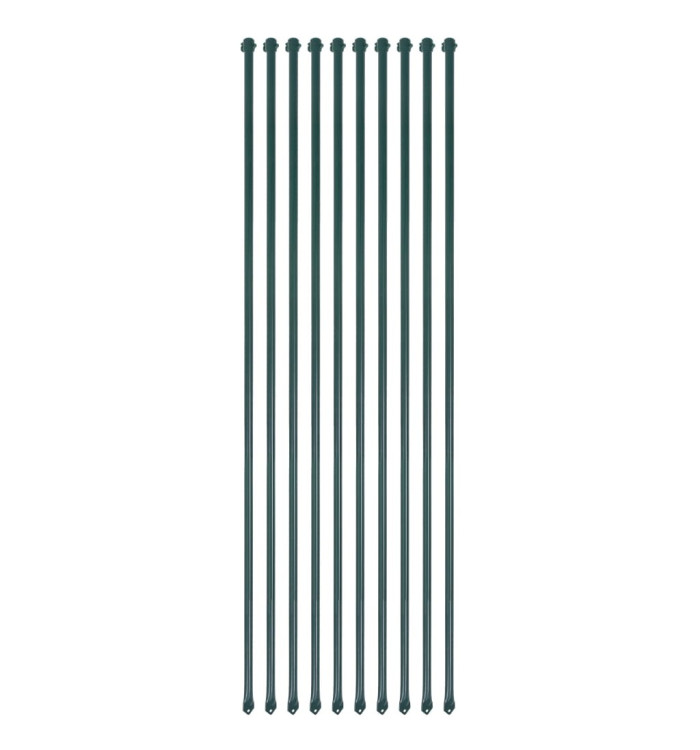 Poteau de jardin 10 pcs 1,5 m Métal Vert | Mobilier & Déco