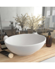 Lavabo ovale de luxe Blanc mat 40x33 cm Céramique | Mobilier & Déco