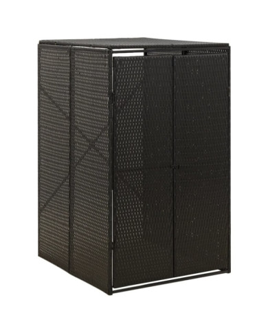 Abri pour poubelle Noir 70x80x117 cm Résine tressée | Mobilier & Déco