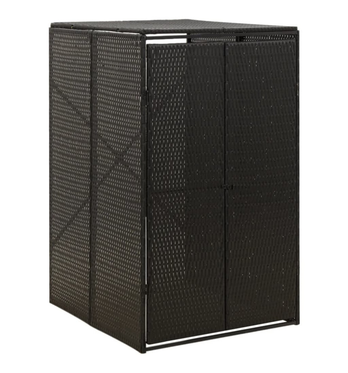 Abri pour poubelle Noir 70x80x117 cm Résine tressée | Mobilier & Déco