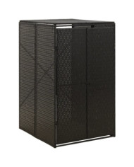 Abri pour poubelle Noir 70x80x117 cm Résine tressée | Mobilier & Déco