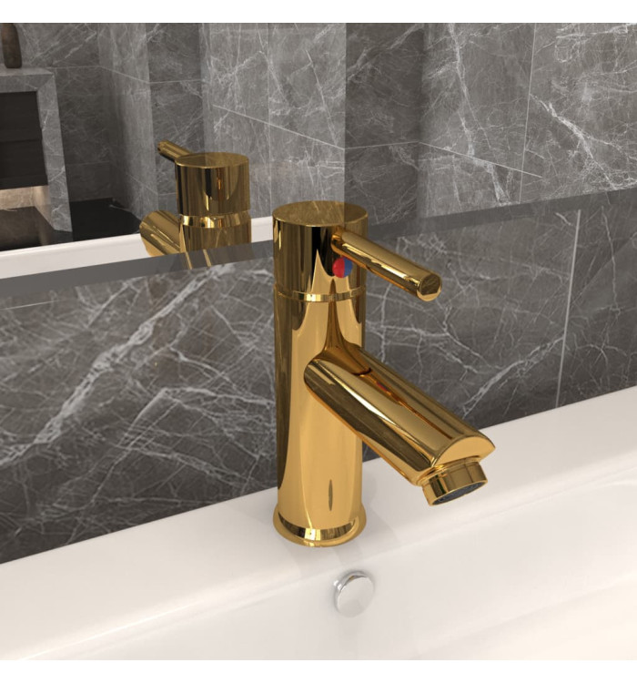 Robinet de lavabo de salle de bain Doré 130x176 mm | Mobilier & Déco