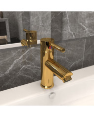 Robinet de lavabo de salle de bain Doré 130x176 mm | Mobilier & Déco