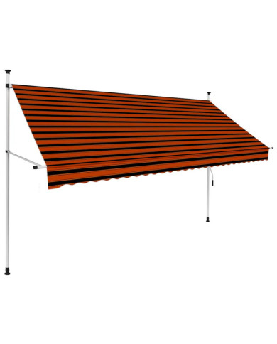 Auvent manuel rétractable 300 cm Orange et marron | Mobilier & Déco