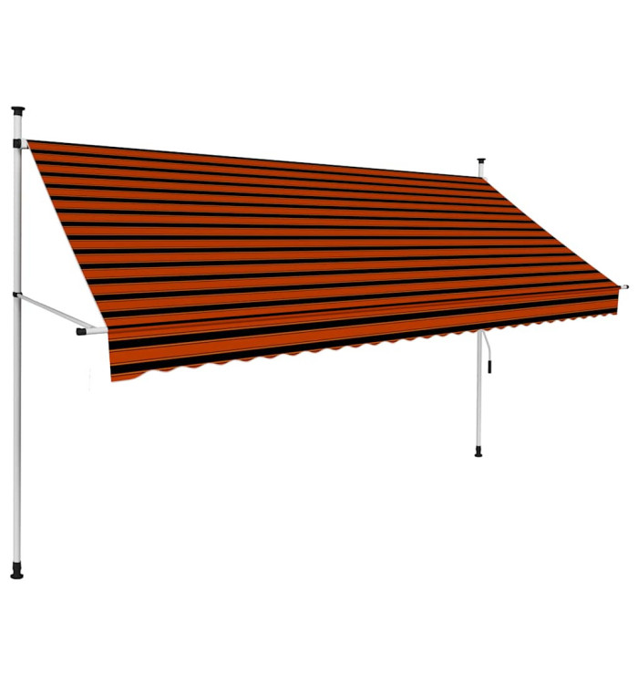 Auvent manuel rétractable 300 cm Orange et marron | Mobilier & Déco